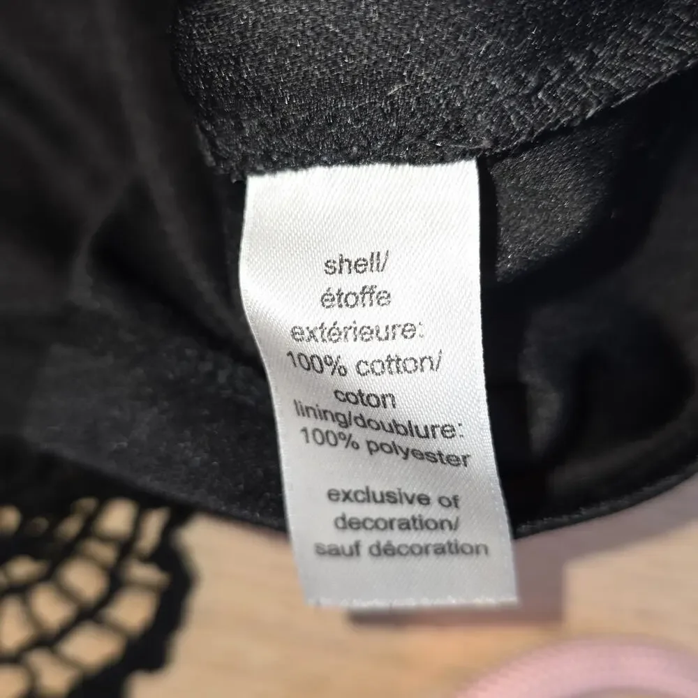 Women's Black Cotton Crochet Dress Sleeveless Lined Size L Handkerchief Boho - Picture 7 of 7